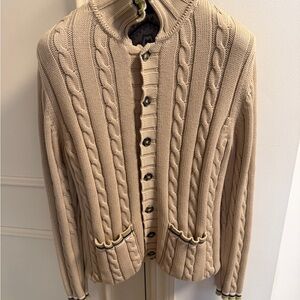 Etro Beige Cable Knit Cardigan